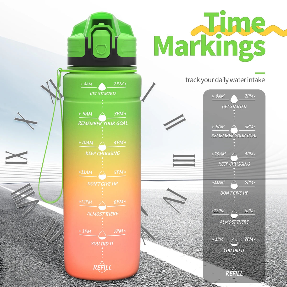 NEW Summer 500/1000ML Frosted Sports Water Bottle Portable