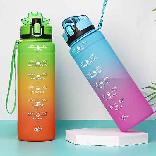 NEW Summer 500/1000ML Frosted Sports Water Bottle Portable